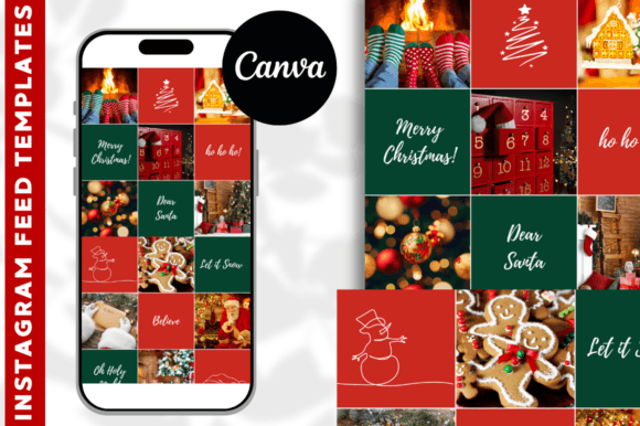 Christmas Instagram Feed Templates Canva