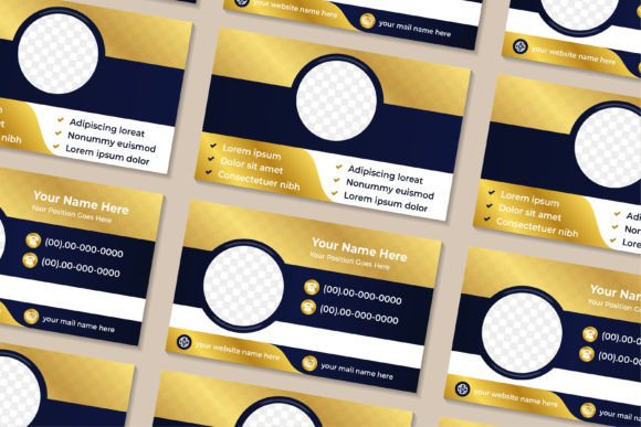 Luxury Blue Gold Business Card Design
