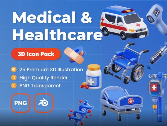 Medical and Healthcare 3D Illustrations