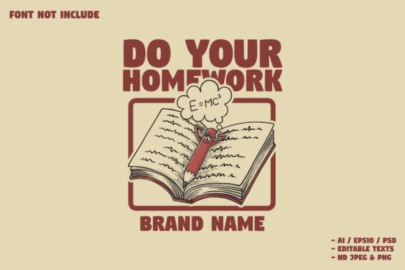 Relaxing Pencil on the Book Retro Mascot: A Creative Asset for Modern Branding