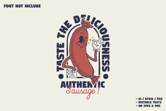Retro Cartoon Ok Sausage: A Bold Brand Mascot