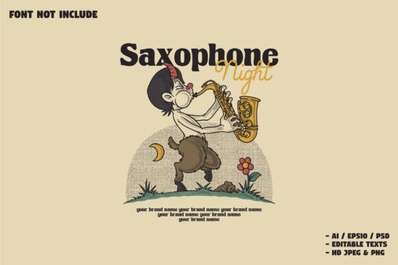Retro Faun Playing Saxophone Mascot: A Practical Evaluation for Brand Identity