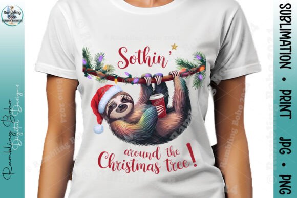 Slothin Around the Christmas Tree Silly: A Festive Design for Creators and Makers