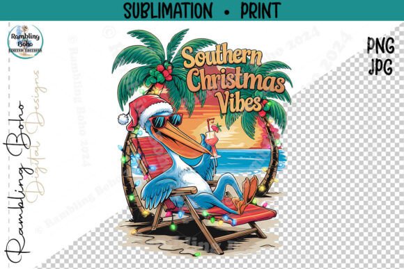 Southern Christmas Vibes Beach Flamingo
