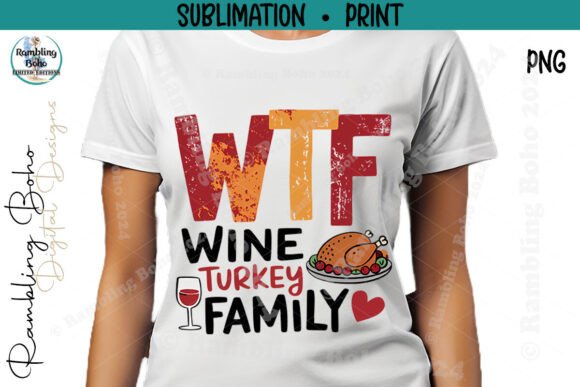 Wine Turkey Family Funny Acronym Thanks